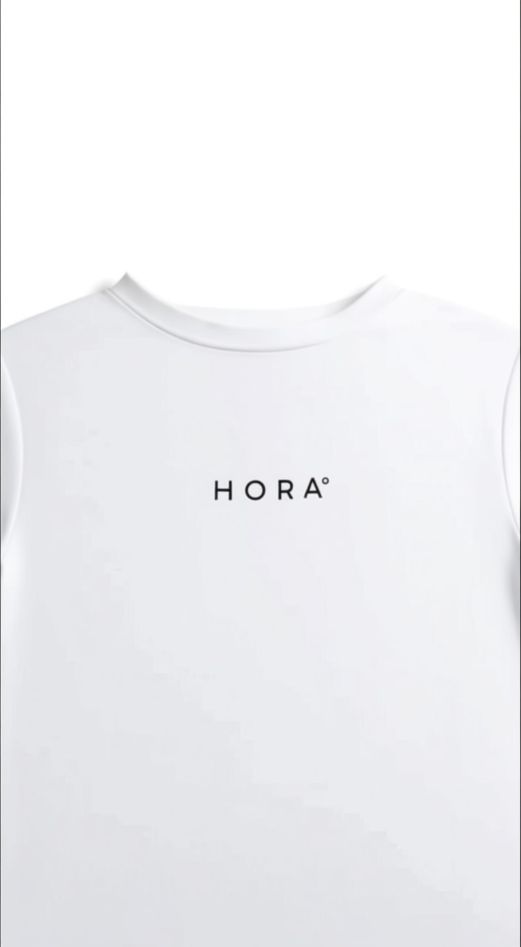 Body blanc HORA° - détail logo centré