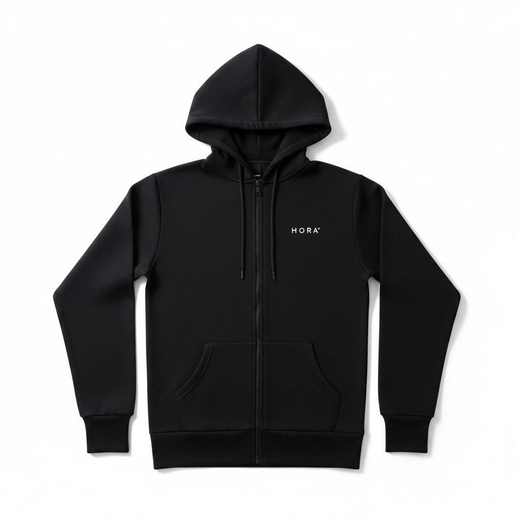 Veste Zippée à Capuche HORA° — Noir