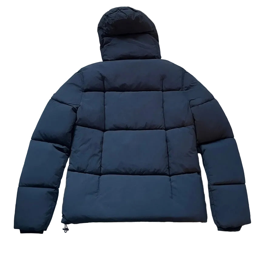 Doudoune HORA à capuche vue de dos avec matelassage à larges panneaux