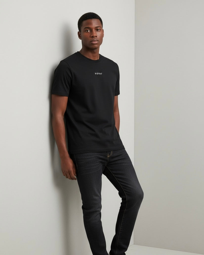 T-SHIRT HORA° — NOIR