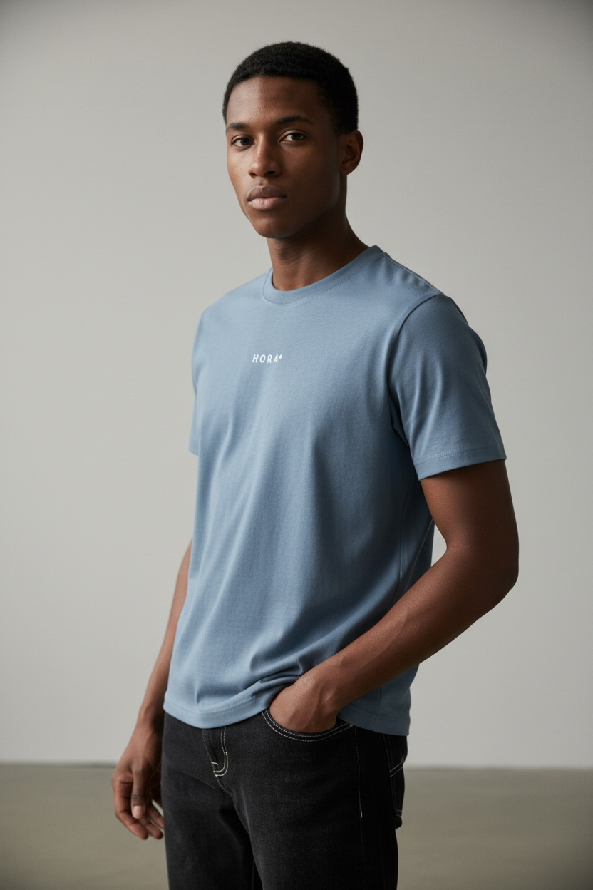T-SHIRT HORA° — BLEU CIEL