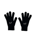 Paire de gants noirs avec symbole blanc du dirham marocain sur chaque gant